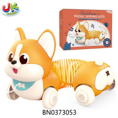 PULL STRING SPRING DOG W/MUSIC toys