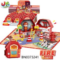 HOUSE FIRE SCENE SET W/MAP,12 PCS/BOX