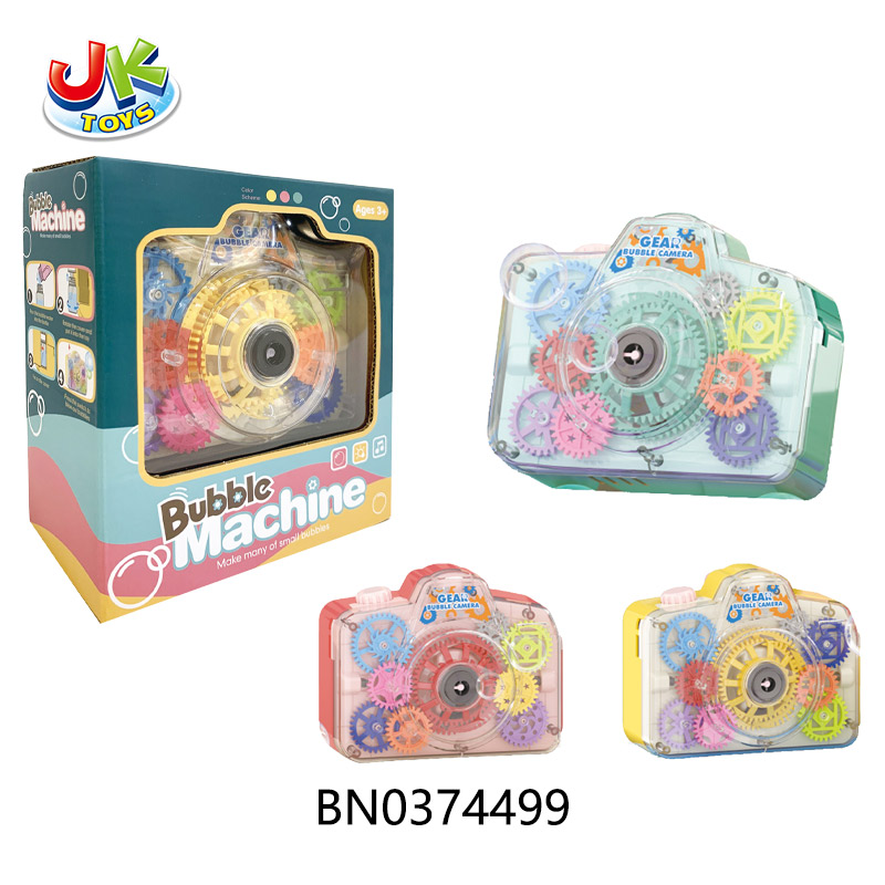 B/O GEAR BUBBLE CAMERA W/LIGHTS, MUSIC(3 COLORS MIXED) toys