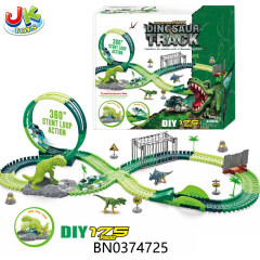 B/O DINOSAUR SPIN ROLLER COASTER TRACK SET W/3 LIGHTS,175PCS