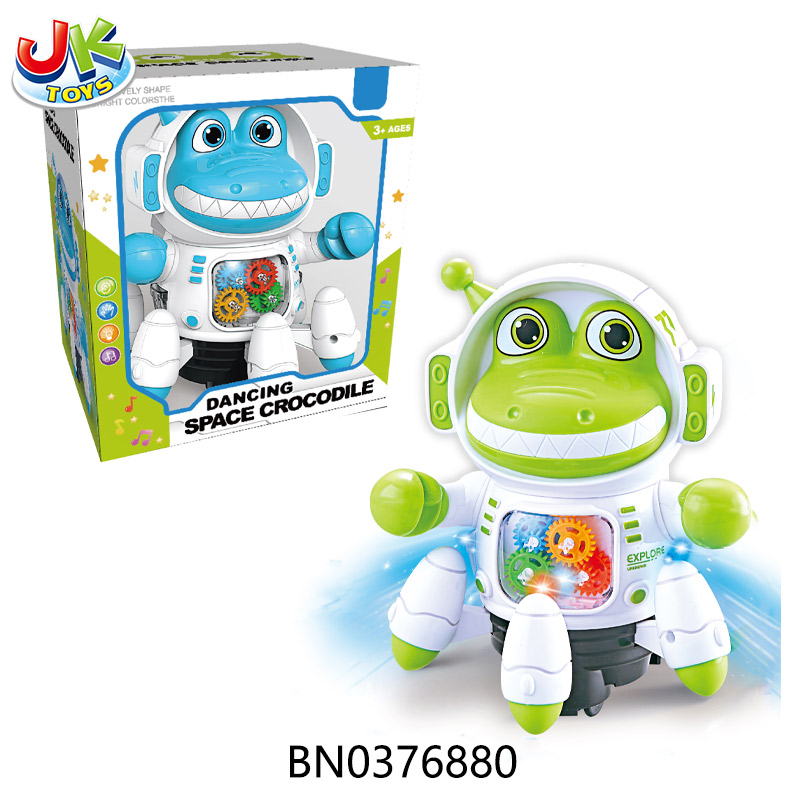 B/O SPACE CROCODILE W/SOUND,LIGHT,MUSIC（GREEN/BLUE MIXED) toys