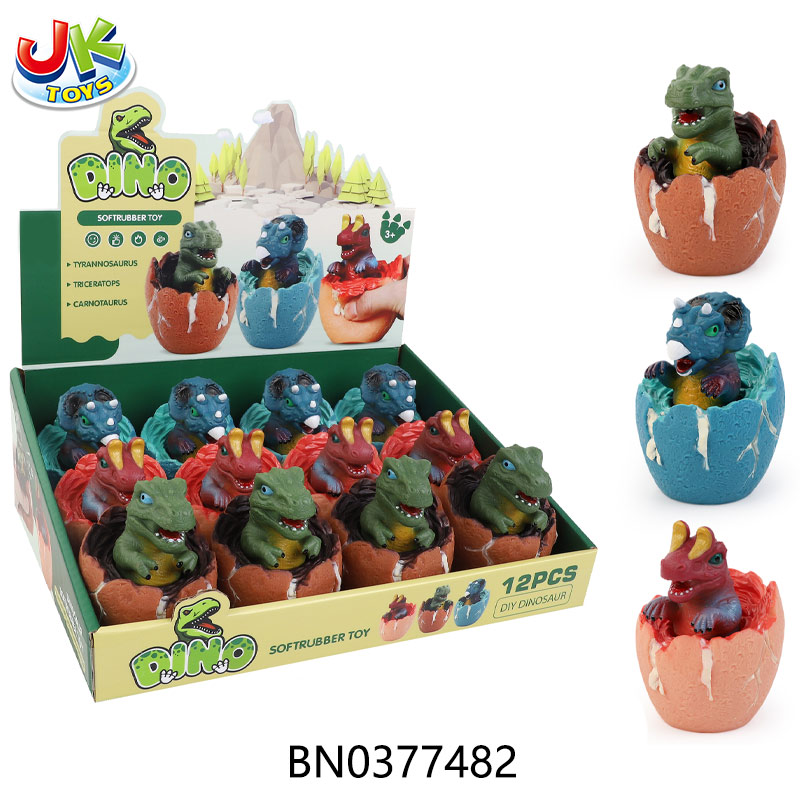 DINOSAUR EGG KNEAD（12PCS）  3 MODELS MIXED toys