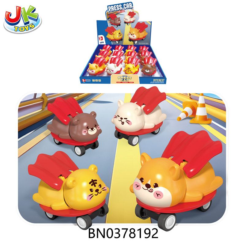 ANIMAL PRESS CAR(16 PCS)4 ASST toys