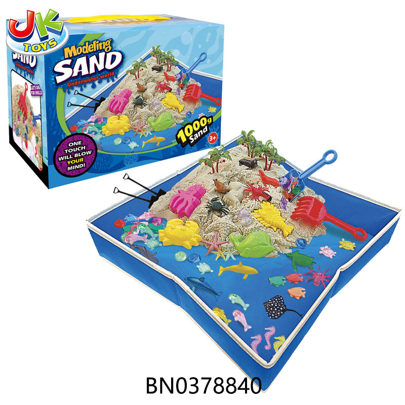 SAND SET W/ FOLDING SAND TABLE,1000G SAND toys