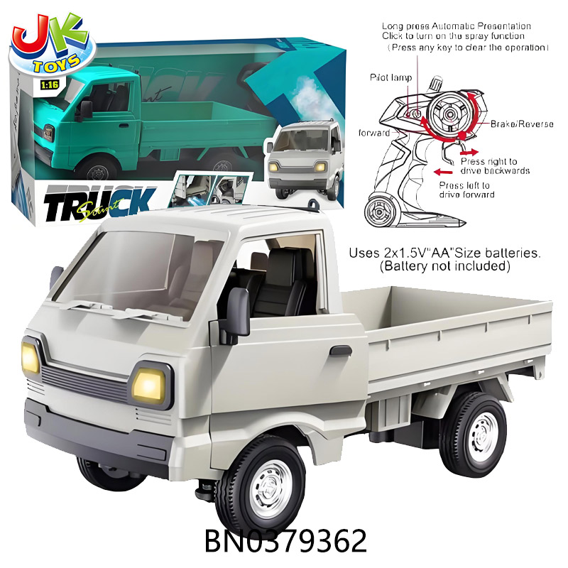 1:16  2.4G  R/C TRUCK  W/LIGHT,MUSIC,SPRAY(3 COLORS MIXED) toys