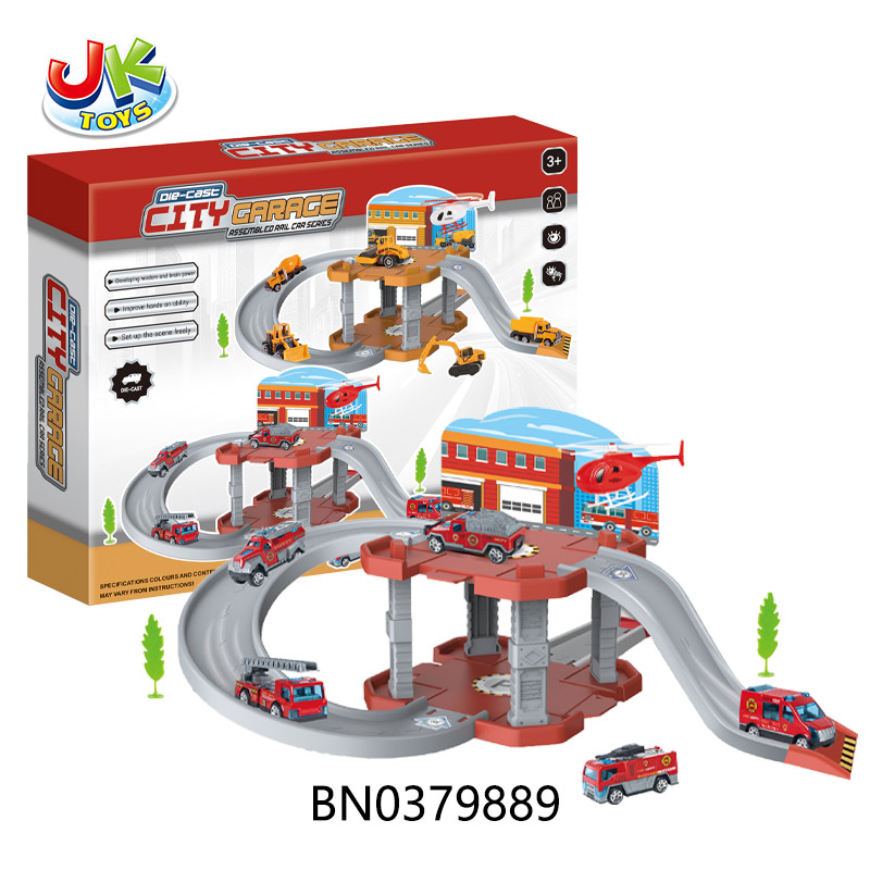 ALLOY CAR PARK W/2 PCS CAR,1 PCS HELICOPTER toys