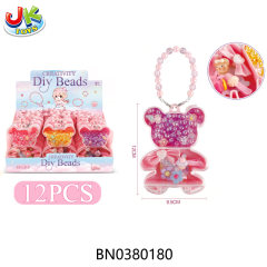 CARTOON BEAR DIY PUZZLE BEADS,3 ASST 12PCS/DISPLAY BOX toys