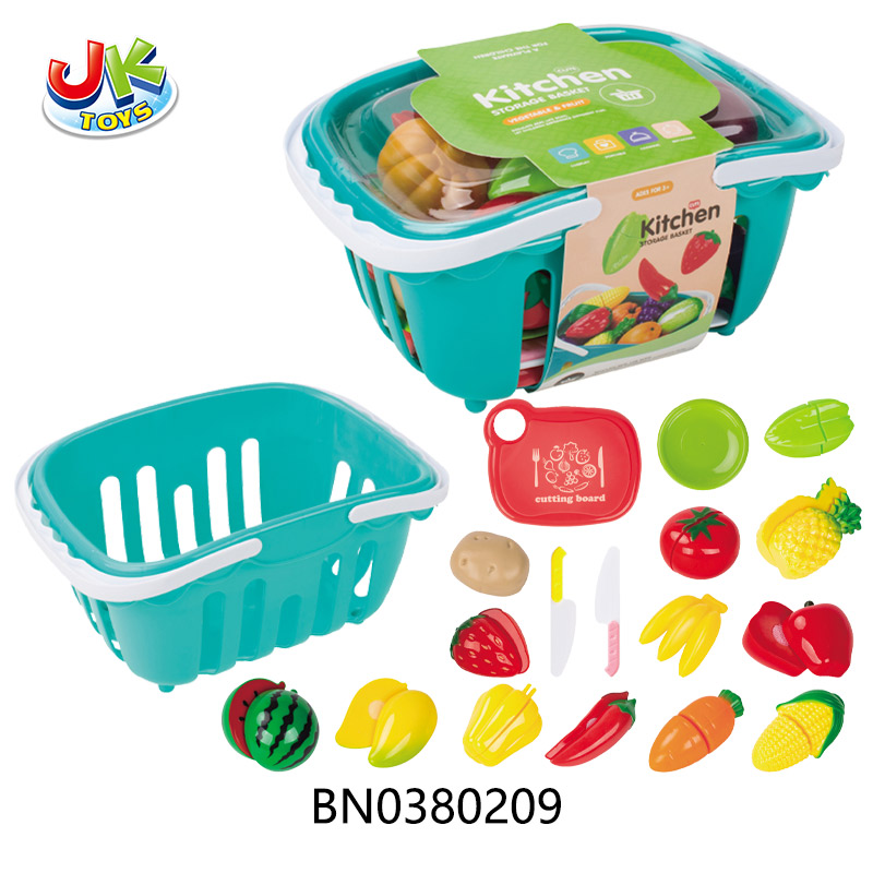 FRUIT VEGETABLE SHOPPING BASKER 17 PCS toys