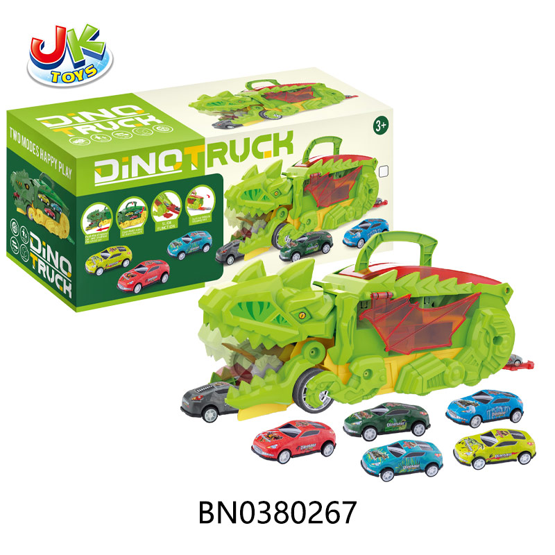 DEFORMATION DINOSAUR CAR W/3 PCS PULL BACK ALLOY CAR,1*STICKER toys