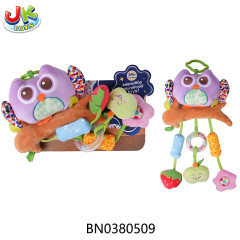 BABY CRIB HANGING BIG WIND CHIMES PURPLE OWL PLUSH TOY