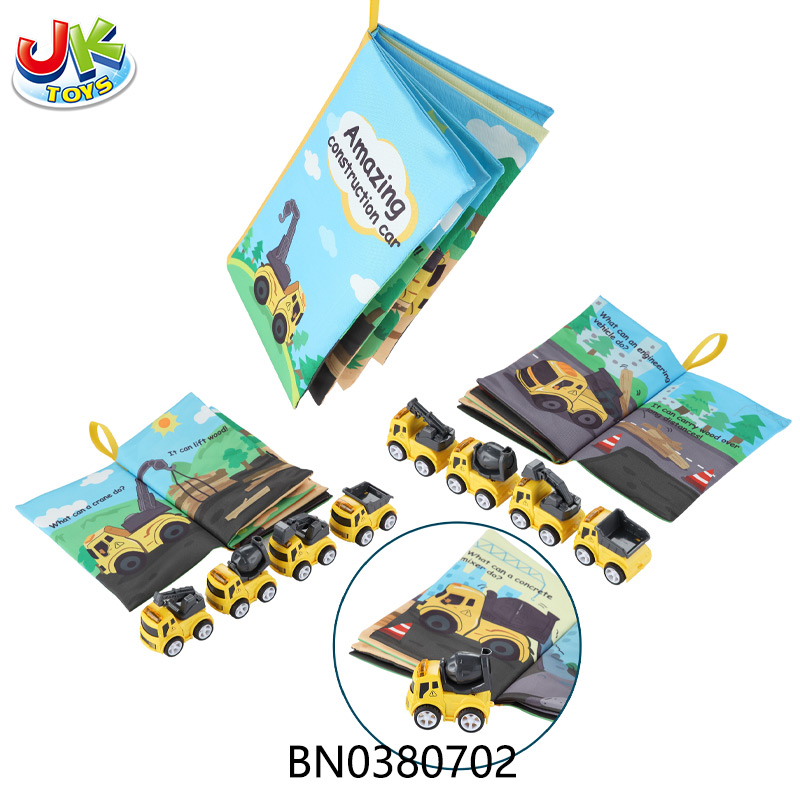 ENGINEERING CAR CLOTH BOOK W/ALLOY CAR toys