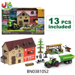 FARM ANIMAL SET,13 PCS(FRICTION TRUCK W/LIGHTS,SOUND)