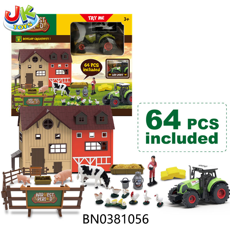 FARM ANIMAL SET,64PCS(FRICTION TRUCK W/LIGHTS,SOUND) toys