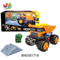 B/O TRUCK SET W/OIL DRUM,BARRICADE,SOUND,LIGHT toys