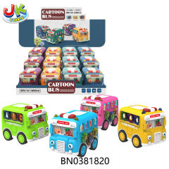 FRICTION CARTOON BUS(12PCS/BOX,4 COLORS MIXED)