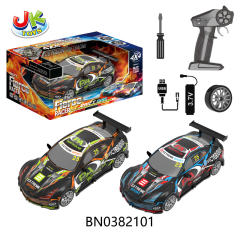 2.4G R/C FOUR-WHEEL DRIVE DRIFT RACING CAR W/LIGHT  BLUE/GREEN 2 COLORS MIXED toys