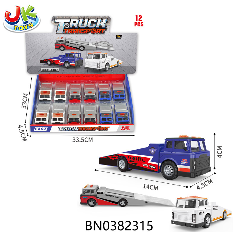 PULL-BACK TRAILER  WHITE/BLUE/RED 3 COLORS MIXED (12PCS/DISPLAY BOX) toys