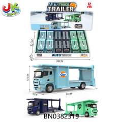 PULL-BACK TRANSPORTER  BLUE/BLACK/GREEN 3 COLORS MIXED (12PCS/DISPLAY BOX)  toys