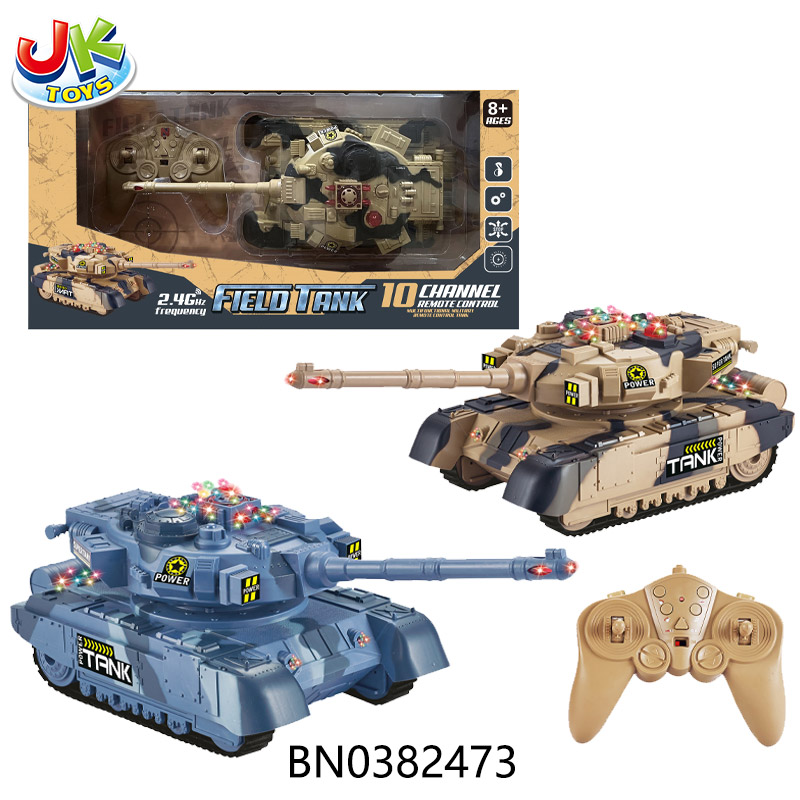 2.4G 10CH R/C TANK，2 COLORS MIXED toys