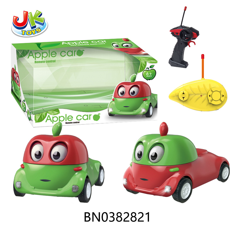 27MHZ R/C 4CH  APPLE CAR W/LIGHTS（RED/GREEN 2 COLORS MIXED) toys