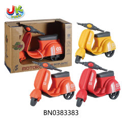 WHEAT STRAW MATERIAL SLIDING CARTOON MOTORCYCLE(3 ASST MIXED) toys