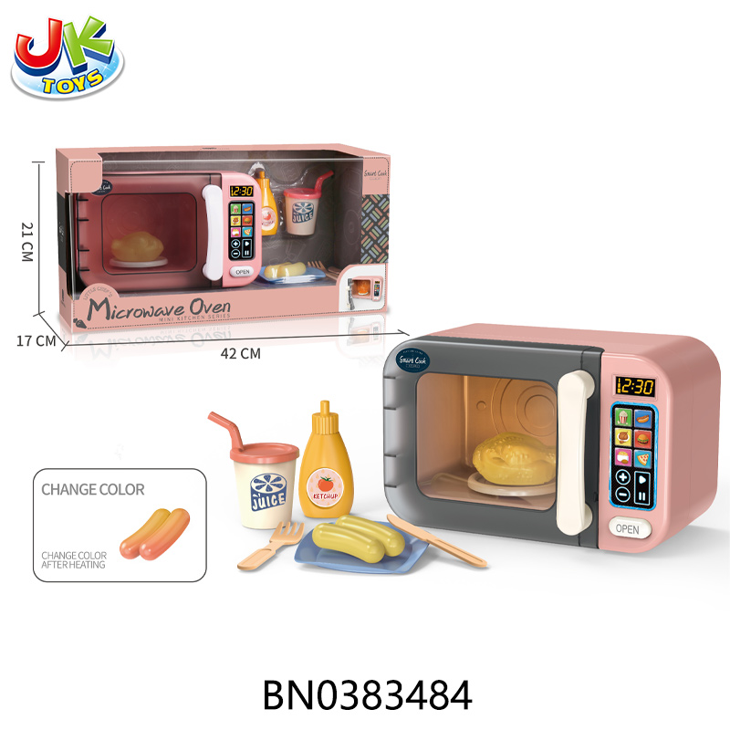 MICROWAVE OVEN SET,FOOD CAN CHANGE COLOR(W/LIGHTS,SOUND) toys