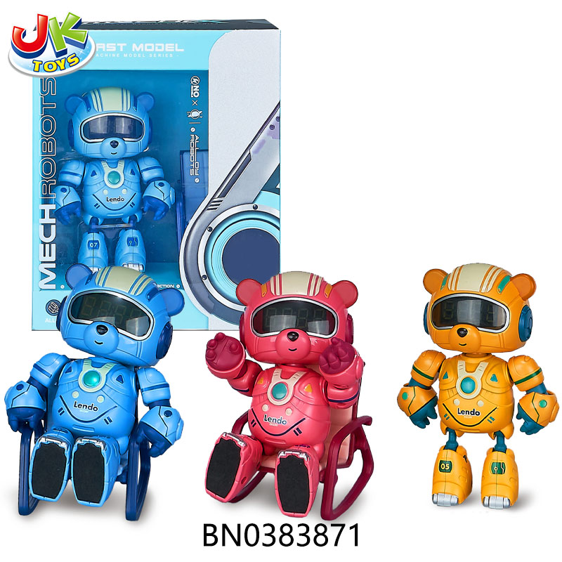 ALLOY LUNDO BEAR W/ALLOY SEAT,CLOCK,ALARM CLOCK,SENSING WAKE UP,TOUCH SENSITIVE,SOUND,LIGHT(3 COLOR MIXED) toys