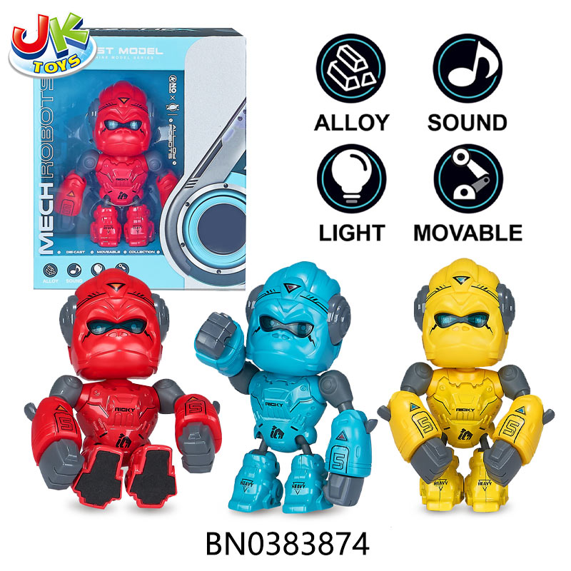 ALLOY GORILLA W/ARM PRESS,LIGHT,SOUND(3 COLOR MIXED) toys