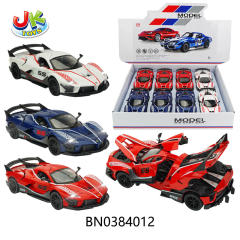 1:24 PULL BACK ALLOY CAR W/4 DOORS OPEN,W/LIGHTS,MUSIC(8 PCS/DISPLAY BOX) toys