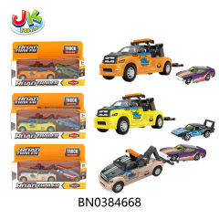 PULL BACK TRUCK W/SLIDE CAR(3 COLORS MIXED) toys