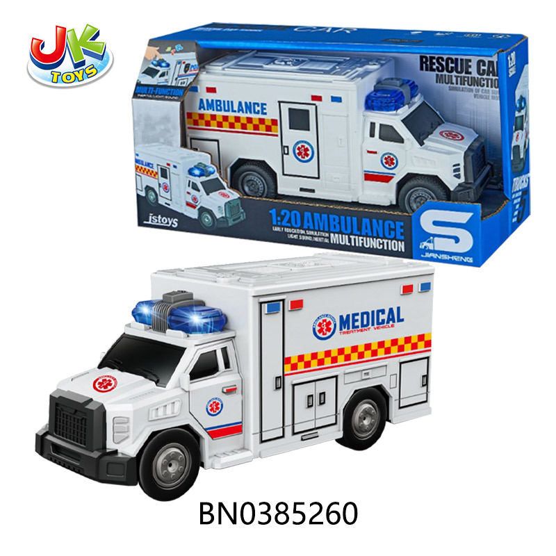 1:20 FRICTION AMBULANCE W/LIGHT&MUSIC toys