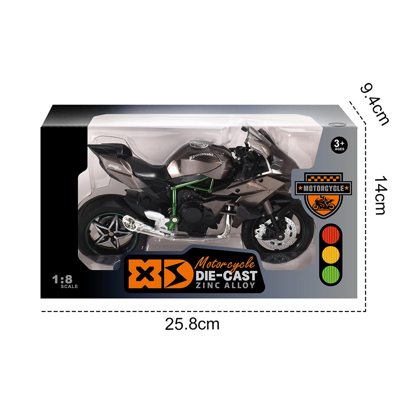 1:8  ALLOY MOTORBIKE W/LIGHT,SOUND,2 COLORS toys