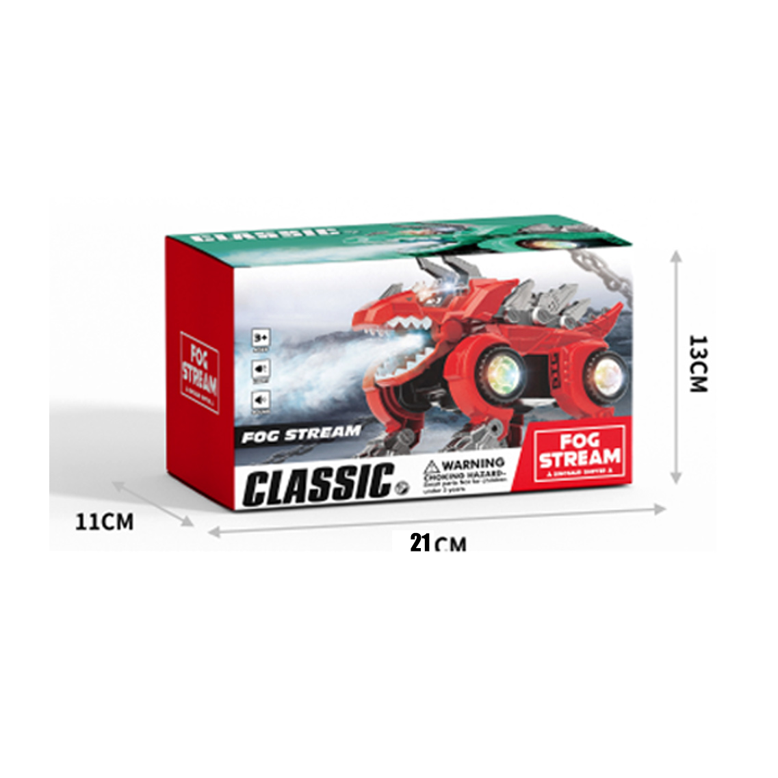 B/O TRANSFORMS DINOSAUR W/SPRAY  toys