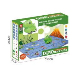 DINOSAUR MAGNETIC PUZZLE TRACK SET W/BO CAR,GUIDEPOST 12PCS toys