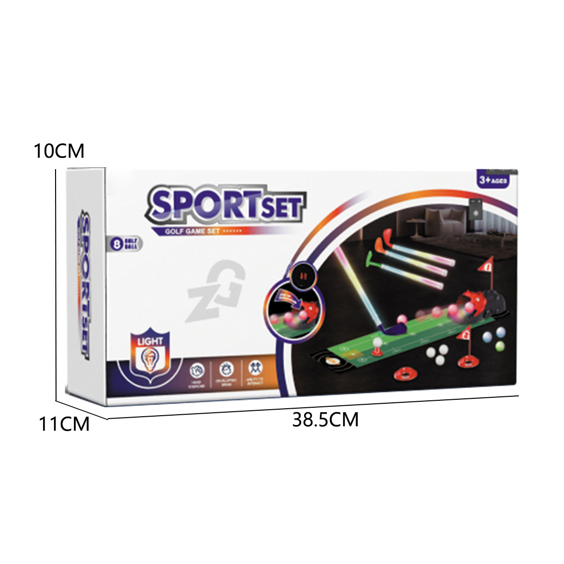 B/O GOLF GAME SET W/LIGHT toys
