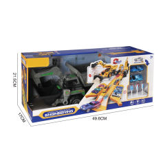 ALLOY DEFORMATION STRAGE EJECTION TRUCK  W/LIGHT,MUSIC(W/ALLOY CAR*2,GUIIDEPOST*7) toys