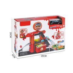 FIRE CAR WASH SET(W/ALLOY DISCOLORED CAR*1,GUIIDEPOST*7) toys