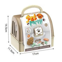 PLUSH DOG W/HAIRCUT SET+DOG CARRIER toys
