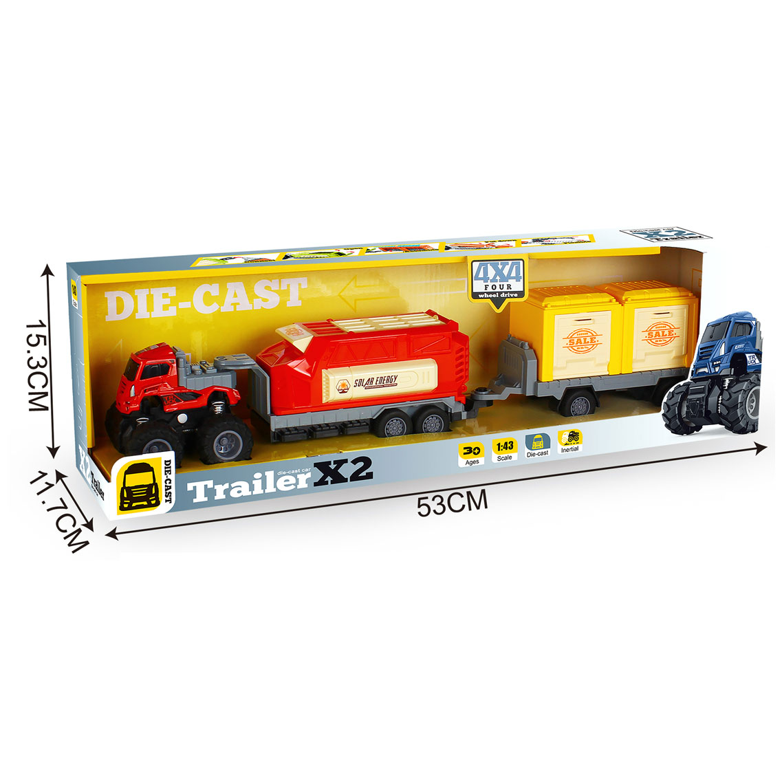 INERTIA ALLOY DOUBLE TRAILER，2 COLORS toys