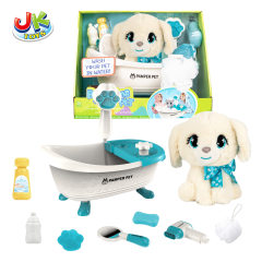 PLUSH DOG W/BATH SET toys