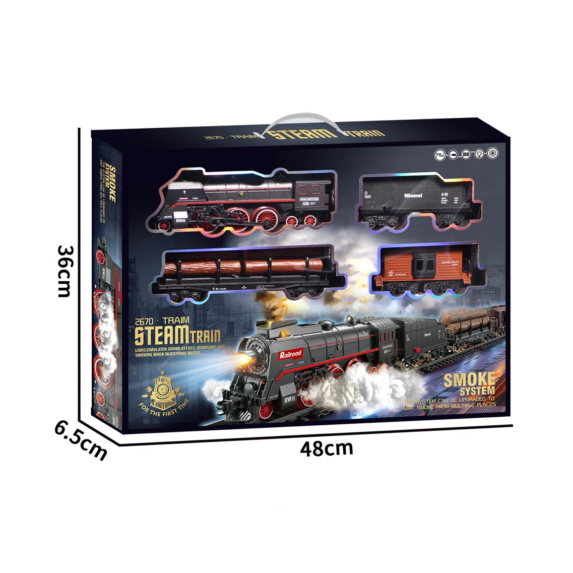 B/O RAIL TRAIN W/LIGHT&SMOKING toys