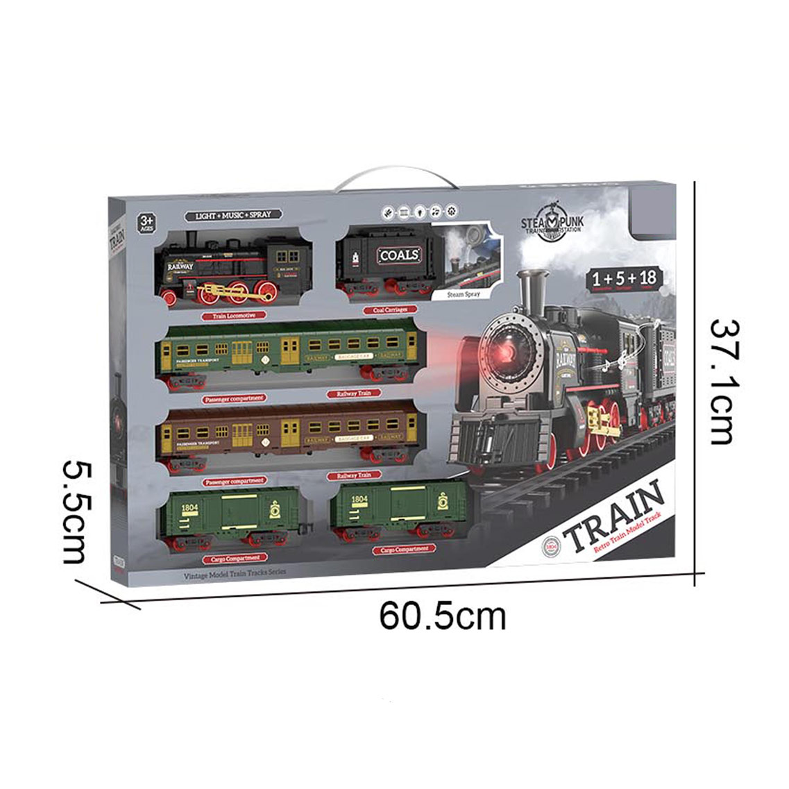 B/O RAIL TRAIN W/LIGHT,MUSIC，SPRAY toys