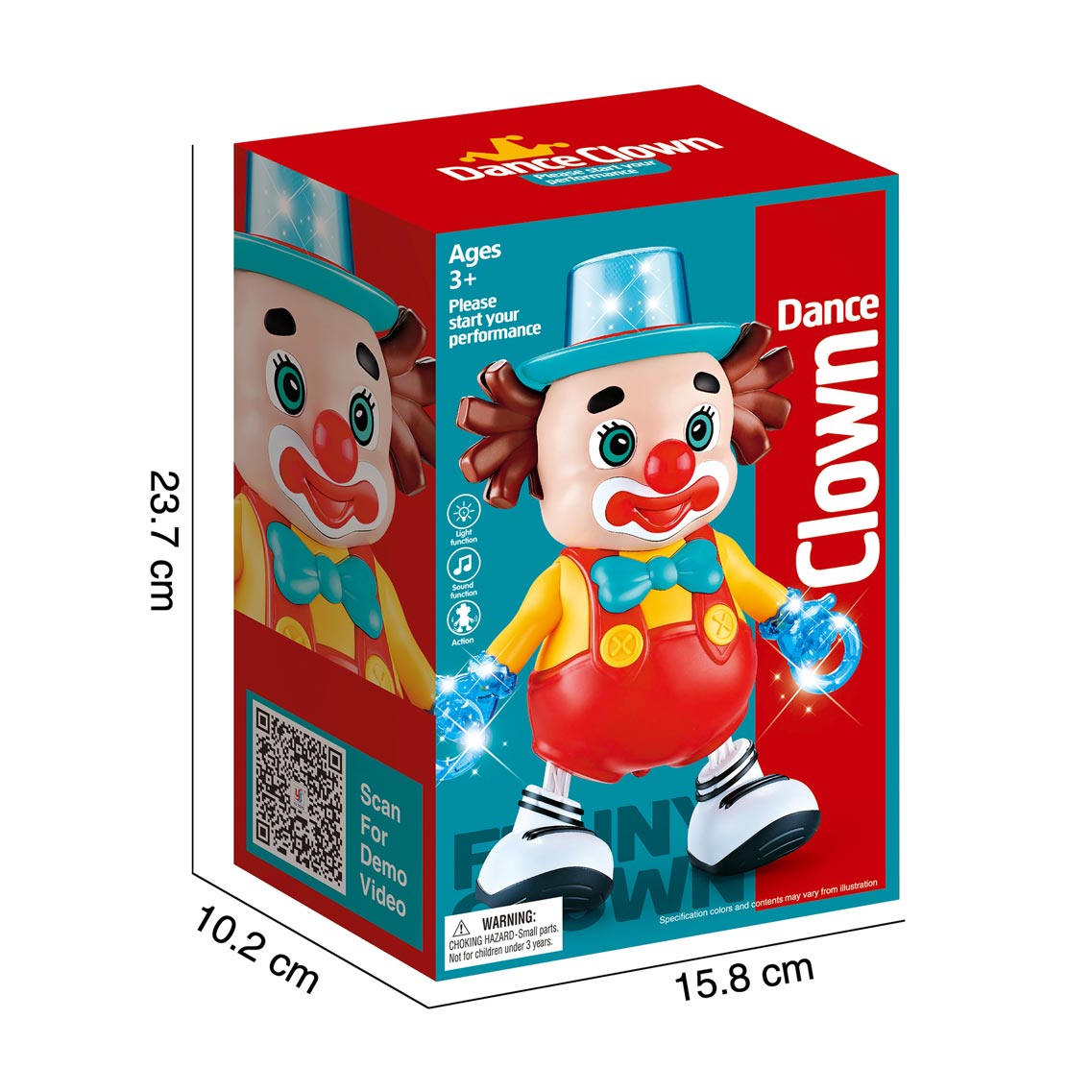 B/O DANCE CLOWN W/LIGHT,MUSIC toys