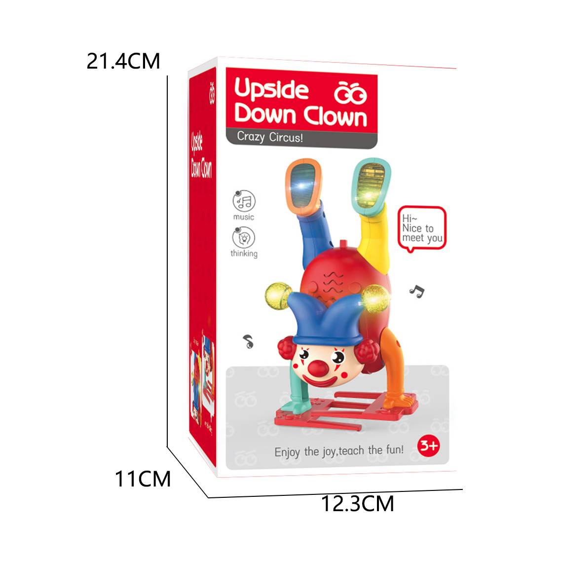 B/O UPSIDE DOWN CLOWN W/LIGHT,MUSIC,2 COLORS toys