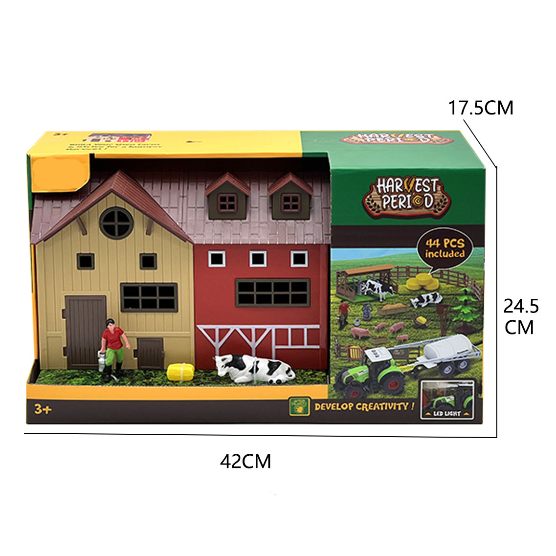 FARM ANIMAL SET,44 PCS(FRICTION TRUCK W/LIGHT,SOUND) toys