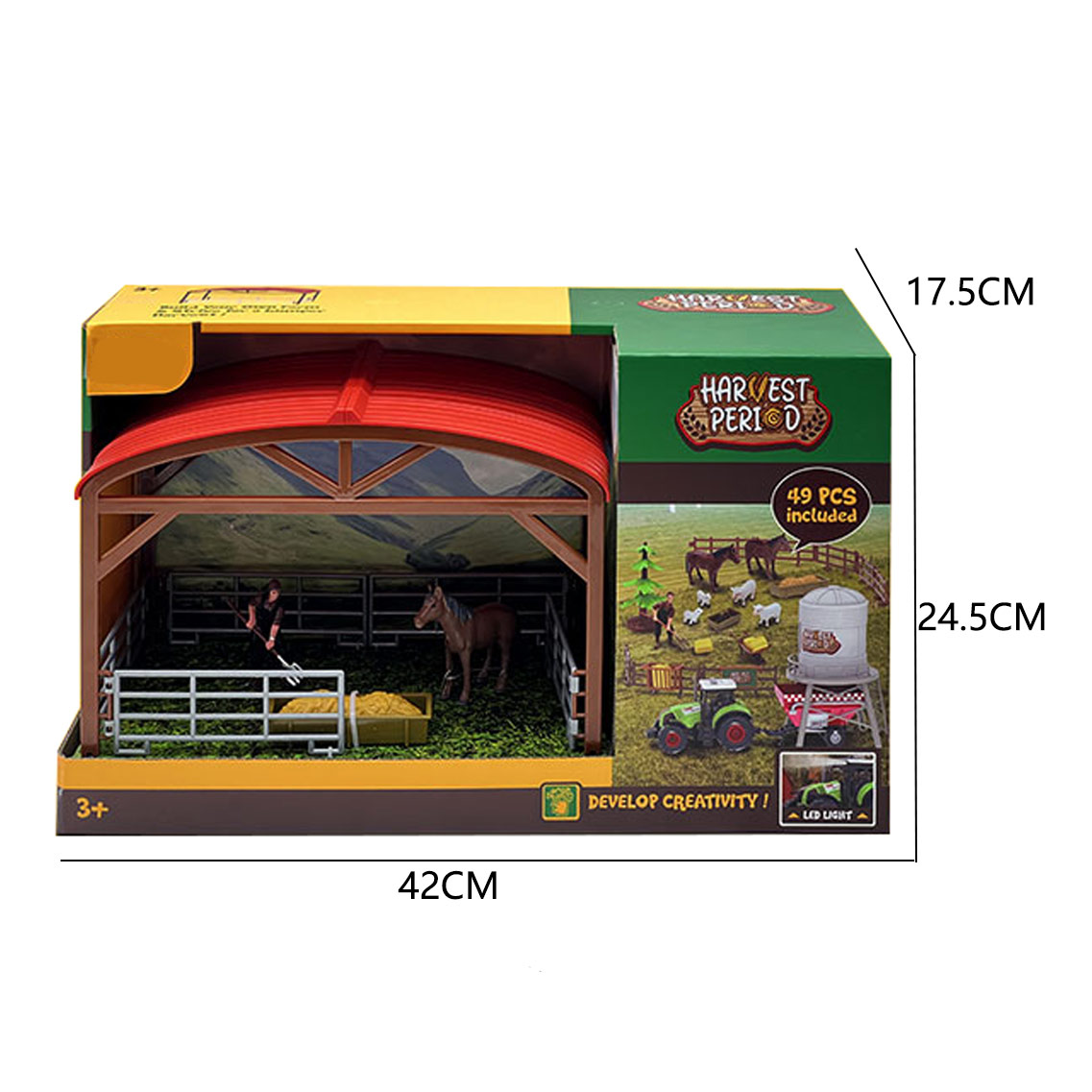 FARM ANIMAL SET,49 PCS(FRICTION TRUCK W/LIGHT,SOUND) toys