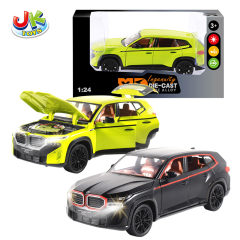 1:24 PULL BACK ALLOY CAR W/LIGHT,SOUND(YELLOW/BLACK) toys