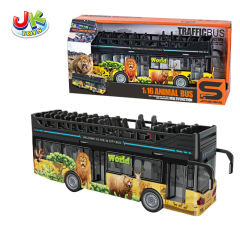 1:16 FRICTION DOUBLE-DECK BUS W/LIGHT,MUSIC,OPEN DOORS toys