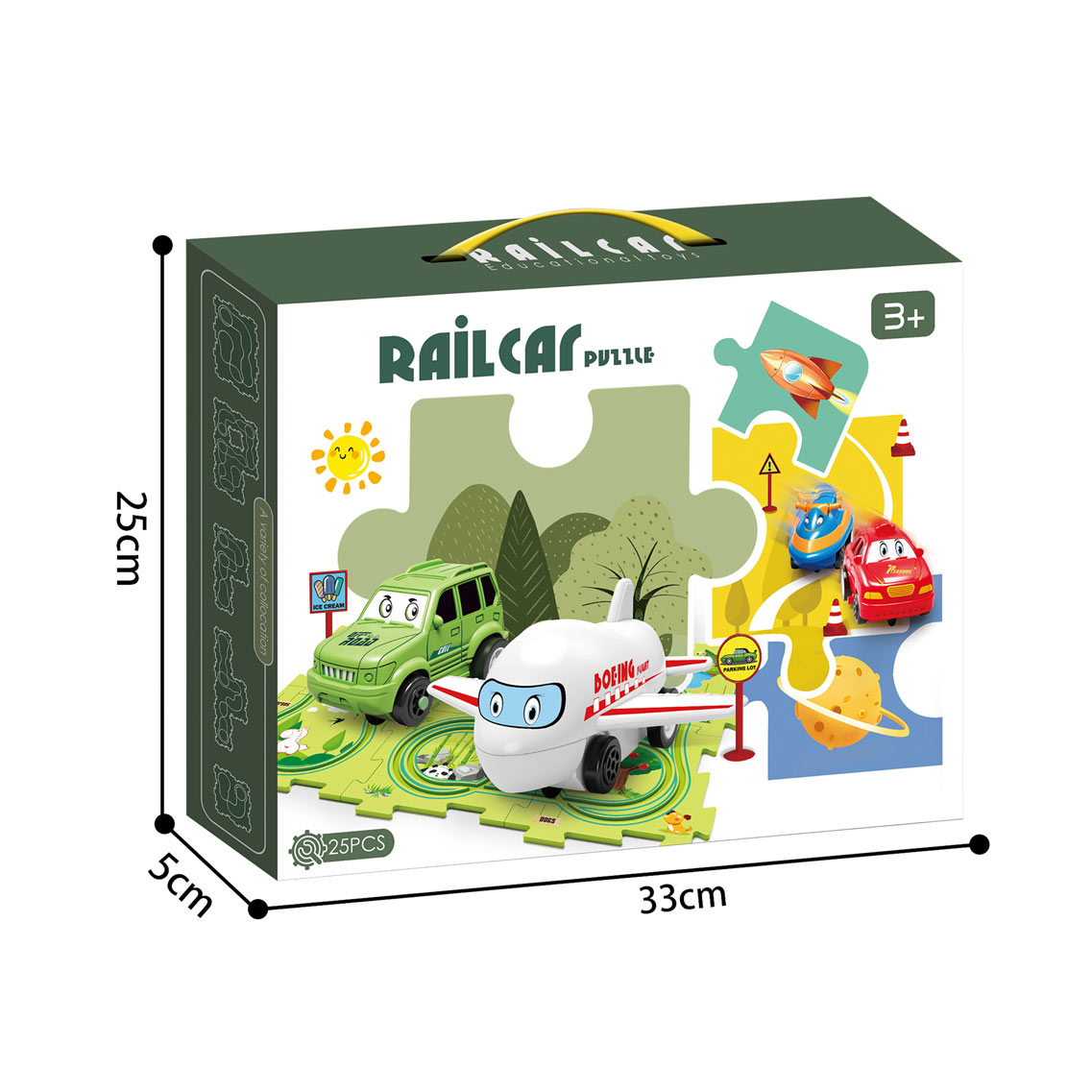 DIY  PUZZLE &  B/O RAIL CAR  25PCS toys