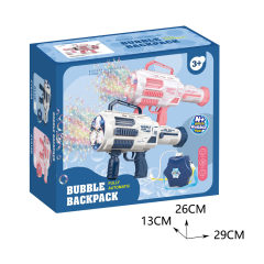 B/O BUBBLE GUN W/BACKPACK,W/2 BOTTLE OF BUBBLE WATER 100ML(BLUE) toys
